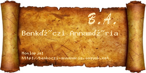 Benkóczi Annamária névjegykártya