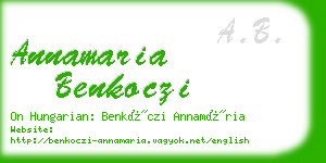 annamaria benkoczi business card